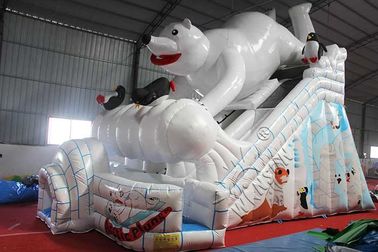 ประเทศจีน หมีขั้วโลกสวนสนุกขนาดใหญ่สไลด์ลมมาตรฐาน CE วัสดุพีวีซีทำ โรงงาน