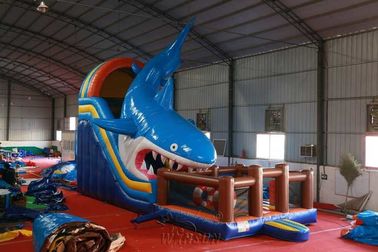 ประเทศจีน กันน้ำขนาดยักษ์สไลด์ลมทำให้พองได้ Shark กระทู้d 12x4x6.5m โรงงาน