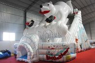 หมีขั้วโลกสวนสนุกขนาดใหญ่สไลด์ลมมาตรฐาน CE วัสดุพีวีซีทำ ผู้ผลิต